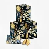 FOOD crew 36x Glückskekse Happy New Year - Silvester Glückskekse mit Sprüchen Deutsch - Neujahr Kekse einzeln Verpackt - Vegane Süßigkeiten