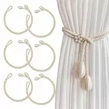 FULHANY 6 StüCk Vorhang Raffhalter - Gardinenraffer - Vorhang Seil - Vorhang Halter - Handgemachte Geflochtene Vorhangbinder FüR Schlafzimmer, Wohnzimmer, BüRo Vorhang Dekoration