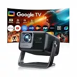 Smart Beamer【Google TV & 30W Lautsprecher】Beamer 4K Heimkino Unterstützt Autofokus/6D Trapezkorrektur, HDR10, WiFi Bluetooth FULL HD 1080P LED Projector 360° Drehständer Outdoor Projektor 4K für HDMI
