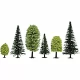 NOCH® Mischwald, mit Modellbau Bäumen, 10 Stück 5-14 cm für die Spurweiten H0, TT perfekt auch zum Basteln, DIY und Krippen