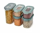 Joseph Joseph Cupboardstore Platz sparende Küche Schrank luftdicht Lebensmittel Lagerung Set, Satz von 5 plus praktische Schaufel - klar, Opal