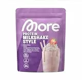 MORE Protein Milkshake, Strawberry, 750 g, Mix aus Whey Konzentrat und Casein, ideal zum Muskelaufbau und -erhalt, mit Laktase - made in Germany