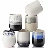 Sänger Siena | Premium Kaffeebecher 6 Personen, Steingut Kaffeetassen Set, Teetassen spülmaschinen- & mikrowellenfest, Coffee Mug mehrfarbig 215 ml, Kaffeebecher handmade | PREMIUM COLLECTION