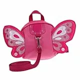 Cabilock Tragbarer Rucksack mit Verstellbarem Sicherheitsgeschirr und Leine Atmungsaktiv Hautfreundlich Schmetterlingsdesign für Kleinkinder und Outdoor Schutz gegen Verlaufen
