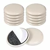 Möbelgleiter, 12 Stück, 5,1 cm, selbstklebende Möbelgleiter, robuste bewegliche Pads für Teppich- und Hartholzböden (beige)