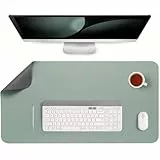 Jumdast Schreibtischunterlage, Doppelseitigen Rutschfeste Tischunterlage Multifunktionales Office Mousepad Laptop Schreibunterlage Kunstleder Schreibtischmatte (Grau Salbeigrün, 40 x 80 cm)