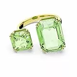 Swarovski Millenia Cocktail Ring, Vergoldeter Damenschmuck mit Schimmernden Grünen Swarovski Kristallen