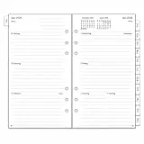 2026 Wochenplaner Einlage Personal A6, Deutsch, 6 Löcher, 1 Woche 2 Seiten mit Tabs, Passwort, Notizen, Kontakt, Januar.26 bis Dezember.26, 100 GSM Nachfüllung für Kalender 2026 Planer, 95x171mm