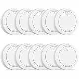 XINDUM Rauchmelder 10er Set mit Magnethalterung, 10 Jahre mini Feuermelder Vernetzt mit Tauschbar Batterie, 85 dB Alarm, Stummschaltung, Warnung bei niedrigem Batteriestand