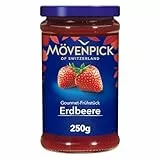 Mövenpick Gourmet-Frühstück Erdbeere, hochwertiger Premiumaufstrich Fruchtaufstrich, 250 g