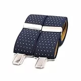 El Mono con Pajarita Hosenträger Herren, handgefertigt in Spanien | Hosenträger für Herren mit 3 extra starken Clips. | Farbe Blau. (Micro Azul-Amarillo)