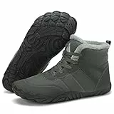 Mishansha Barfußschuhe Herren Winterschuhe Damen Warm Gefüttert Winterstiefel für Rutschfeste Fitnessschuhe Winter Outdoor Unisex Grau 40 EU