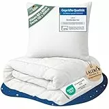 Laleni Baby Bettdecke und Kissen Set – Bettdecke 135x200 cm + Flachkissen 80x80 cm – Oeko-TEX Zertifiziert – Bettausstattung für Baby- & Kleinkinderzimmer – Weiß