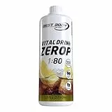 Best Body Nutrition ZEROP Vital Zuckerfreies Getränkekonzentrat Sirup Eistee-Zitrone Ohne Aspartam 1 L ergibt 80 L Getränk Fitness Drink mit Vitaminen B1 B6 Niacin Kalorienarm Wassersprudler