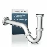 KIRCHHOFF Siphon Bidet, Siphon mit Abflussrohr und Tauchrohr passend für Bidets, Universal Syphon mit Standardanschlussmaßen 1 1/4' und 32mm, 988440113