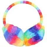 BESPORTBLE Mädchen-Regenbogen-Ohrenschützer: Plüsch-Mädchen-Ohrenschützer Faltbare Ohrenwärmer Winter Winter Gestrickte Warme Plüsch-Ohrschützer Für Außenbereich