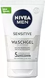NIVEA MEN Sensitive Waschgel, sanftes Reinigungsgel für empfindliche Männerhaut, beruhigende Gesichtsreinigung zur Linderung von Hautirritationen (100 ml)