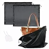 GONGKANGYUAN 2 Stück Schuhtasche Kordelzugbeutel Aufbewahrungsbeutel Aufbewahrungstasche aus Seide für Handtaschen-Organizer Geldbörse Taschenbücher Schuhe Stiefel (Schwarz, 40×50 cm)