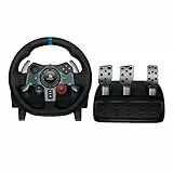 Logitech G29 Driving Force Gaming Rennlenkrad, Zweimotorig Force Feedback, 900° Lenkbereich, Leder-Lenkrad, Verstellbare Edelstahl Bodenpedale - Konsole für PS4/PS3/PC/Mac - Schwarz