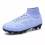 RDYLBU Kinder-Fußballschuhe für Jungen und Mädchen, Fußballschuhe für drinnen und draußen, AG TF, Purpleag-1, 8 Big Kid