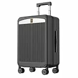 MGOB Koffer Handgepäck Trolleys Hartschalen Polycarbonat Reisekoffer Leicht mit TSA-Schloss 8 Spinner Rollen(Schwarz)
