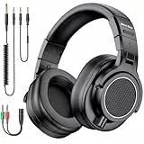 New bee Studio Kopfhörer, 50mm Treiber Over Ear Kopfhörer mit Kabel, 6,35 & 3,5mm Klinke Kabelkopfhörer für Studio, DJ, Podcast, Monitor