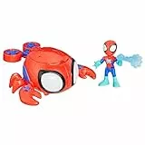 Marvel Spidey und Seine Super-Freunde – Water-Webs Spidey Spielzeug mit 7,6 cm Figur & U-Boot – Farbwechsel-Augen – Netz-Accessoire – Inspiriert von Disney Jr. – Für fantasievolles Spielen