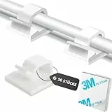 SZFUDIGO kabelhalter selbstklebend 50 Pack,klebehaken Weiß,kabelorganizer,kabelclips selbstklebend,kabelklemmen,kabelführung,Indoor and Outdoor Cable Clips,Fairy Lights
