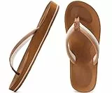 COFACE Damen Zehentrenner Sommer Flip Flops Frauen Bequem Mode Plateau Pantoffeln Sandalen Bade Strand Sport Zehentrenner rutschfest Gummifu ßbett EU37 Khaki