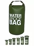 DonDon Dry Bag wasserdichte Tasche 2l, 5l, 10l, 15l, 20l, 30l Pack-Sack Beutel mit Schultergurt - Oliv 10 Liter