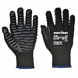 Portwest Anti-Vibrations-Handschuh, Größe: L, Farbe: Schwarz, A790BKRL