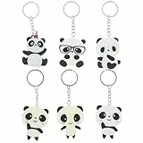 Toyvian Panda-Schlüsselanhänger mit niedlichen Tieren, Auto-Schlüsselanhänger, Handtaschen-Dekoration, Anhänger für Kinder, Mädchen, Frauen, Geschenk, Partygeschenke, 6 Stück