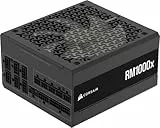 CORSAIR RM1000x Vollständig modulares, geräuscharmes ATX-Netzteil – ATX 3.1-kompatibel – PCIe 5.1-Unterstützung – Cybenetics Gold-Effizienz – Native 12V-2x6-Anschluss – Schwarz