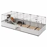 Ferplast Kaninchenkäfig, Hasenkäfig, Meerschweinchenkäfig, MODULAR 4, Modularer, erweiterbare, käfig groß, mit Zubehör, Viel Platz, 179 x 72 x h 56 cm