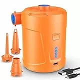 SUPPOU Elektrische Luftpumpe,5200mAh Wiederaufladbare Akku Luftpumpe für Boot Schlauchboot, Schnell Inflator Elektrische Luftpumpe für Schlauchboot/Planschbecken/Pool/Schwimmring, HW-QB, Orange