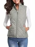 fuinloth Damen Weste, Herbst Leichte Steppweste Ärmellos Kurz Vest Gilet