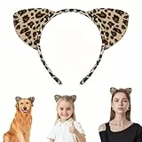 Ouligay Leoparden Ohren Haarreif, Leopard Katzenohr Stirnbänder, Leopardenohren Stirnband, Tierohren Ohrstirnbänder Hair Hoops, Leopard Cheetah Ears Headband für Halloween Karneval Cosplay Party