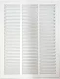 45,7 x 66 cm Stahl-Rücklaufluftfiltergitter für 2,5 Filter – einfache Kunststofflaschen abnehmbare Hause/Tür HVAC-Rohrabdeckung flach geprägte Oberfläche weiß [Außenmaße: 19,75 B 27,75 H ]