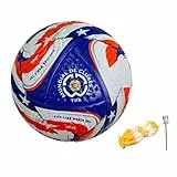 HanQZen 2025 Neuer Soft-Touch-Trainingsfußball, geeignet für alle Wetterbedingungen, ideal für Gärten, Training und Vereine (Ballgröße 5) (Blau Rot)