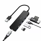 Aceele USB Hub 3.0 Splitter mit 5 Ports, USB-Daten-Hub mit 4 Ports und Typ-C 5V3A, Ultradünn USB-Adapter Kompatibel mit MacBook Pro, Mini Mac, Surface Pro 9, XPS, Xbox, PS5, Laptop, SSD/HDD Handy usw