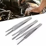 FTVOGUE Terminal-Reiniger-Set, 3-teiliges Terminal-Reinigungswerkzeug, Metall, Auto-Reparatur-Hardware-Werkzeug, für Kleine Elektrische Flachsteckverbinder, Pinzette, Silber