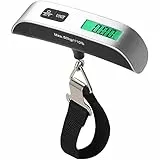 GeeRic Digitale Kofferwaage Gepäckwaage, Gepäckwaage Travel mit Temperatursensor,50KG / 110 lb Hängewaage Digitalwaage Fischwaage Batterie im Lieferumfang enthalten