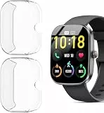 Blueshaweu Schutzhülle Für T70 Smartwatch 1.91', Flexibles TPU Vollschutz mit schutzfolie Kratzfest Hülle Kompatibel mit Kuizil T70/Soudorv T70/Csasan T70/WeurGhy T70 Smartwatch (Clear+Clear)