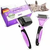 Pretty Paw ® Profi Katzenbürste Set I Katzen Pflege Set - 100% Hygiene & Komfort Dank gerundeter Massageborsten I Bürste für die optimale Kurzhaar & Langhaar I Unterfellbürste
