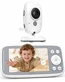 BOIFUN Babyphone mit Kamera, 4 Zoll 720P Monitor, Ohne WLAN, Nachtsicht, Energiesparmodus, 10 Stunden Akkulaufzeit, 2 Wege Audio, Schallerkennung, Temperaturerkennung, 3X Zoom, Schlaflieder