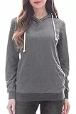 Smallshow Schwangere Pflege Damen Langarm Stillen Shirt Sweatshirt Kapuzenpullover Stillzeit Deep Grey M