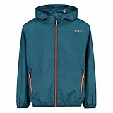 CMP Unisex Kinder Giacca Da Pioggia Bambini Con Cappuccio Fisso Regenjacke, Bluesteel, 110 EU