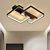 CBJKTX LED Deckenleuchte Deckenlampe Küche: Modern Schlafzimmerlampe 19W Küchenlampe Schwarz Flurlampe 3000K Warmweiß Lampe Decke für Schlafzimmer Wohnzimmer Büro Flur