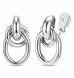 Kakonia Clip Ohrringe Damen Gold Silber Ohrclips Ohne Ohrlöcher Ohrklipser Hypoallergen 14k Gold Plated Statement Klipp Ohrringe Clips Fake Ohrring Set Damen-B-S