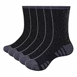 GiveGift Kuschelsocken Herren 47-50 Plüschsocken Bettsocken Dicke Weiche Plüsch Flauschige Winter Warme Socken für Männer Fuzzy Fluffy Socks 5 paar Schwarz
